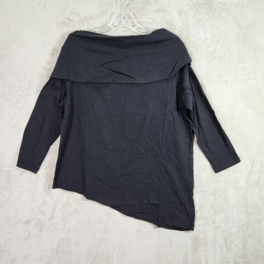 Peace‎ Love World Top Womens Medium Black Asymmetrical Side Cowl Career A670667